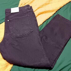 Black Ankle Straight Jeans